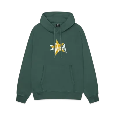 Stussy Star Pigment Dyed Hoodie "Forest"