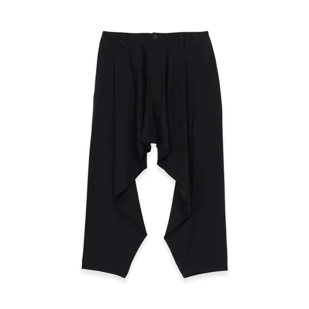 Yohji Yamamoto POUR HOMME Wool Gabardine Drape Pants "Black"