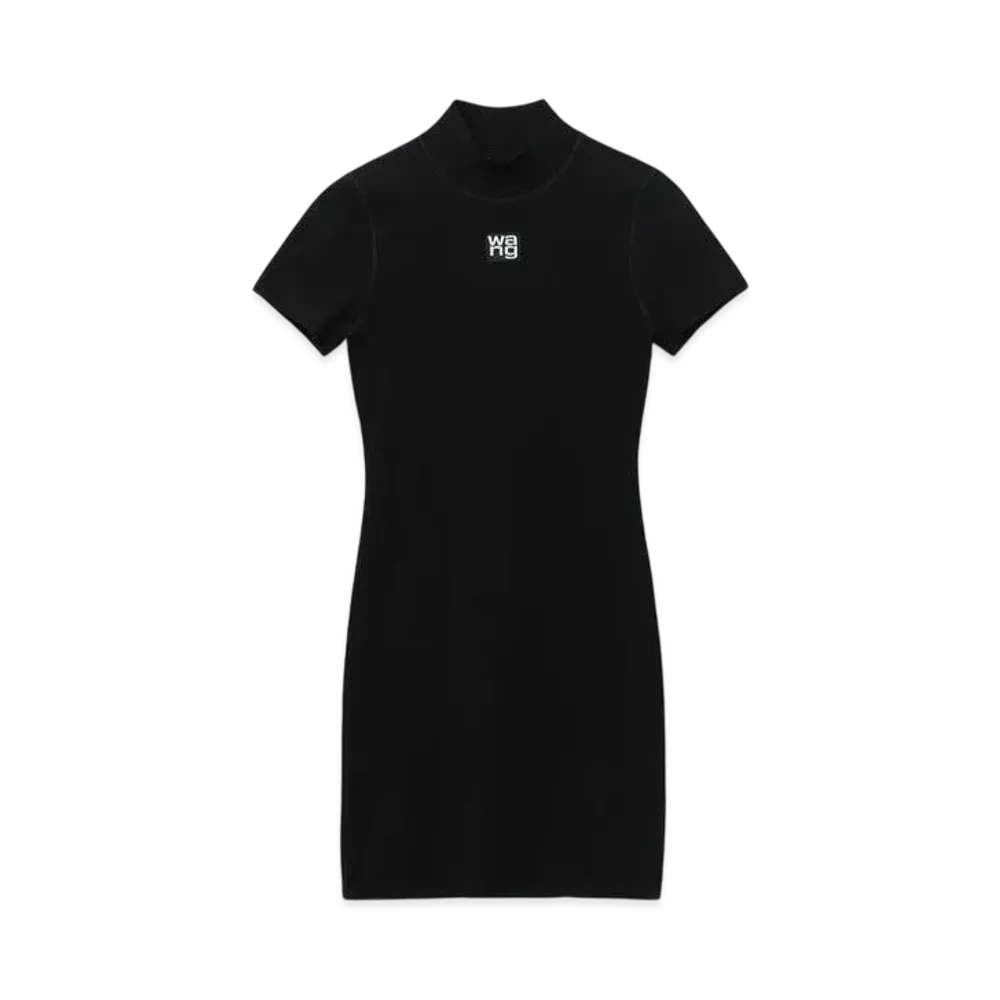 Alexander Wang Bodycon Knit Mockneck T-shirt Dress "Black"