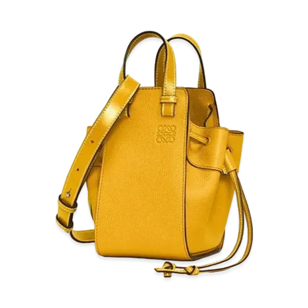LOEWE Mini Hammock Drawstring Bag In Soft Grained Calfskin "Sunflower"