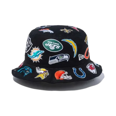 NEW ERA Bucket 01 Team Logo Allover NFL "Black"