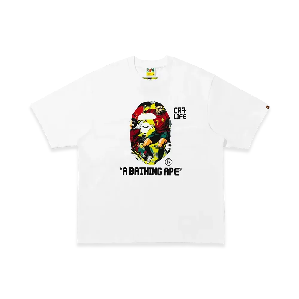 A BATHING APE x Cristiano Ronaldo CR7 Life Graphic Relaxed Fit Tee "White"