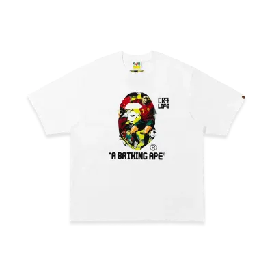 A BATHING APE x Cristiano Ronaldo CR7 Life Graphic Relaxed Fit Tee "White"