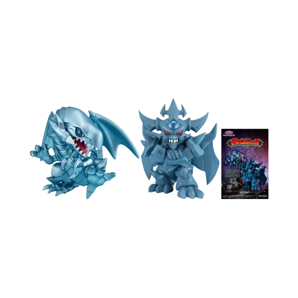 MegaHouse "MEGATOON" -Yu-Gi-Oh!- Blue-Eyes White Dragon & Obelisk the Tormentor Limited edition With Photo Card