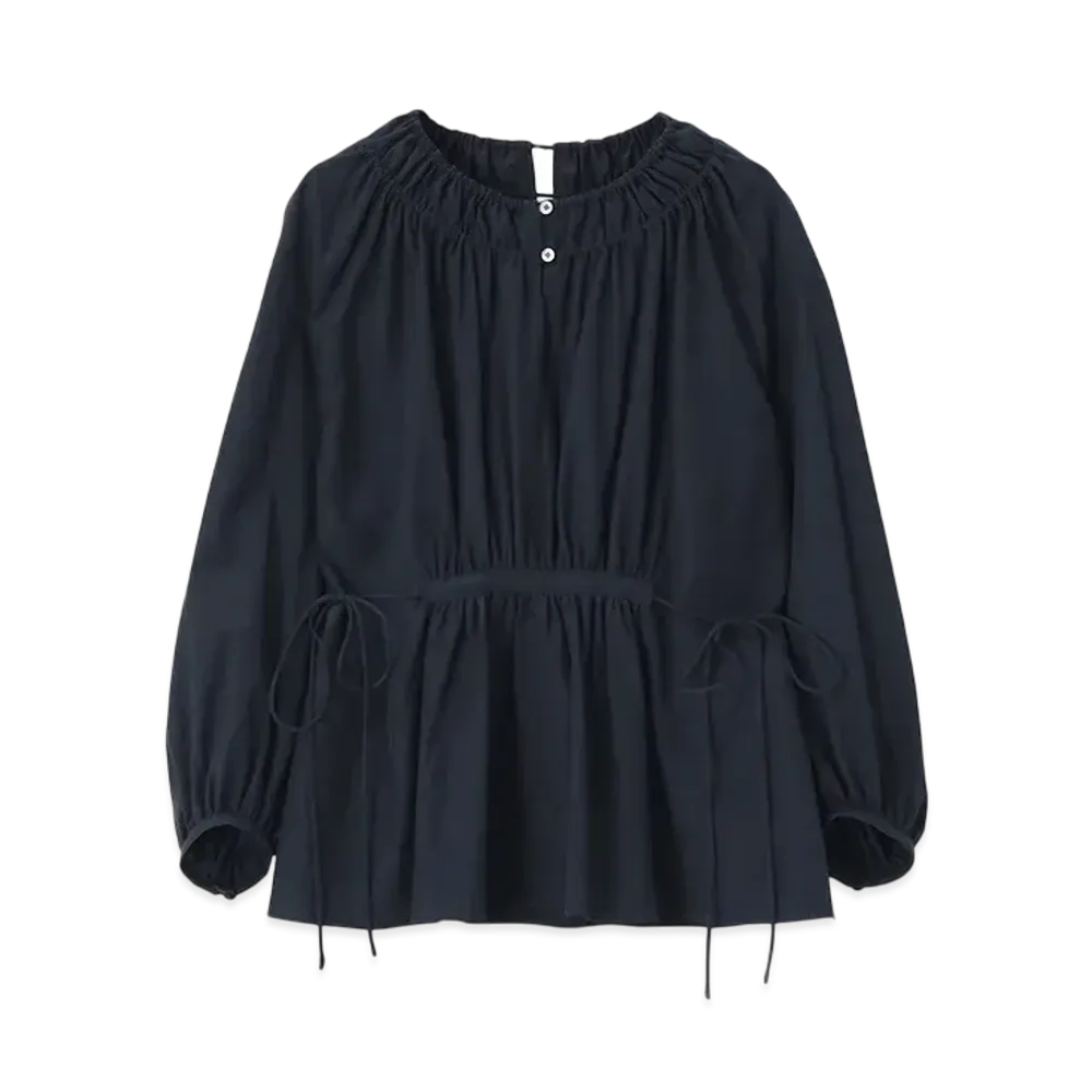 Paul Smith Women's Solid Gathered Blouse "Navy"
