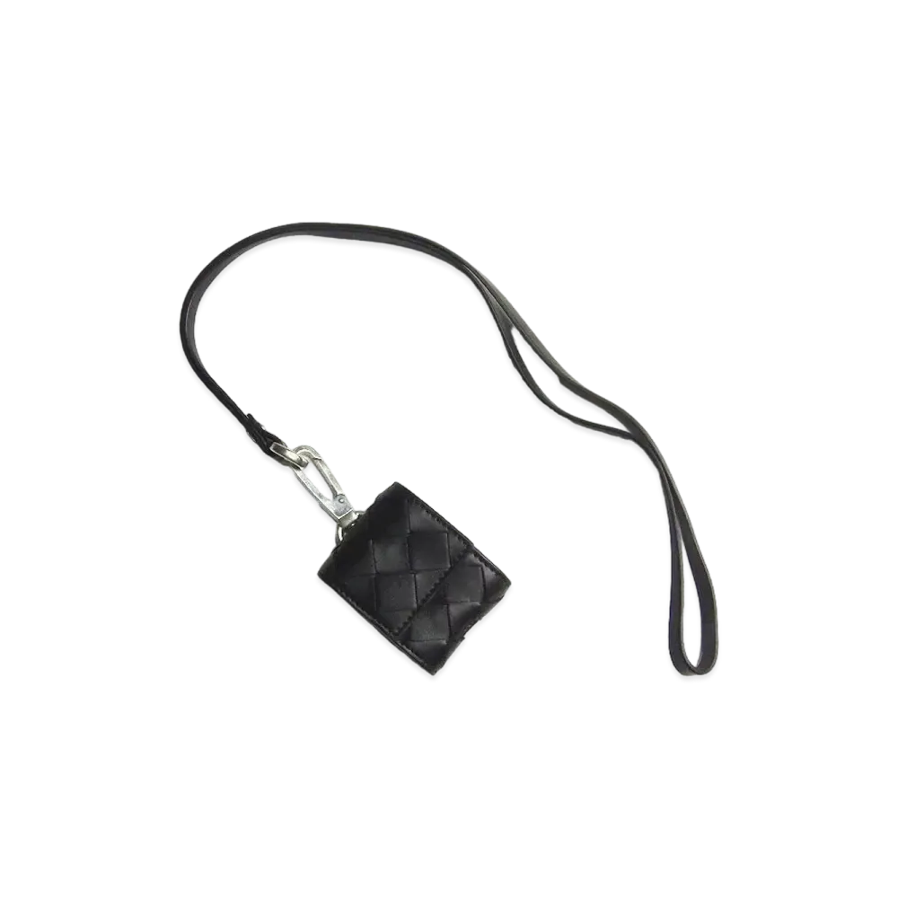 Bottega Veneta Intrecciato Calfskin AirPods Case "Black"