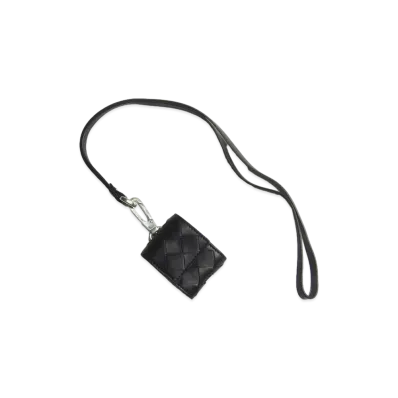 Bottega Veneta Intrecciato Calfskin AirPods Case "Black"