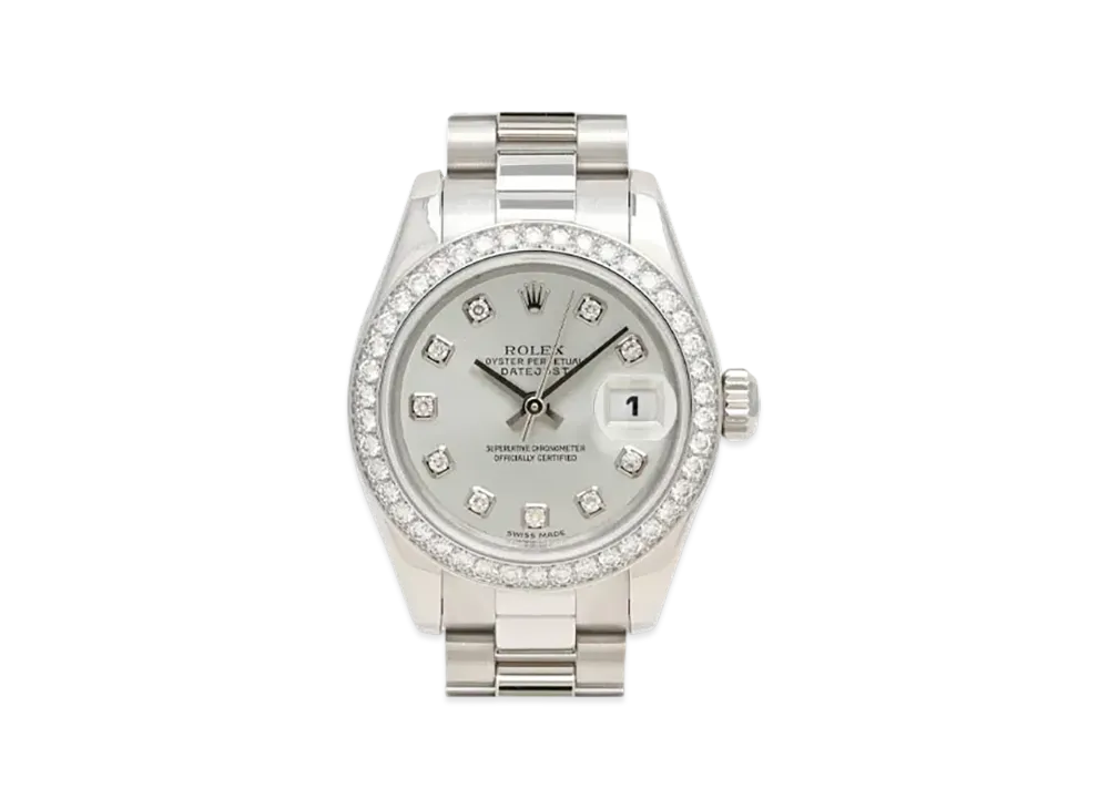 ROLEX Lady-Datejust 10P Diamonds "Silver/Platinum"