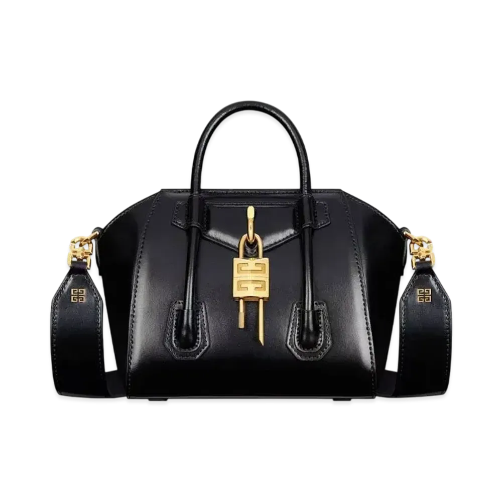 GIVENCHY Antigona Toy Lock Bag In Box Leather "Black"