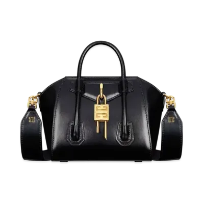 GIVENCHY Antigona Toy Lock Bag In Box Leather "Black"