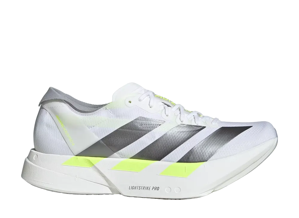 adidas Adizero Adios Pro 4 "Cloud White/Iron Metallic/Solar Yellow"