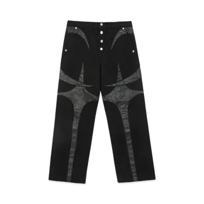 THUG CLUB TC Leather Denim Pants 2 "All Black"