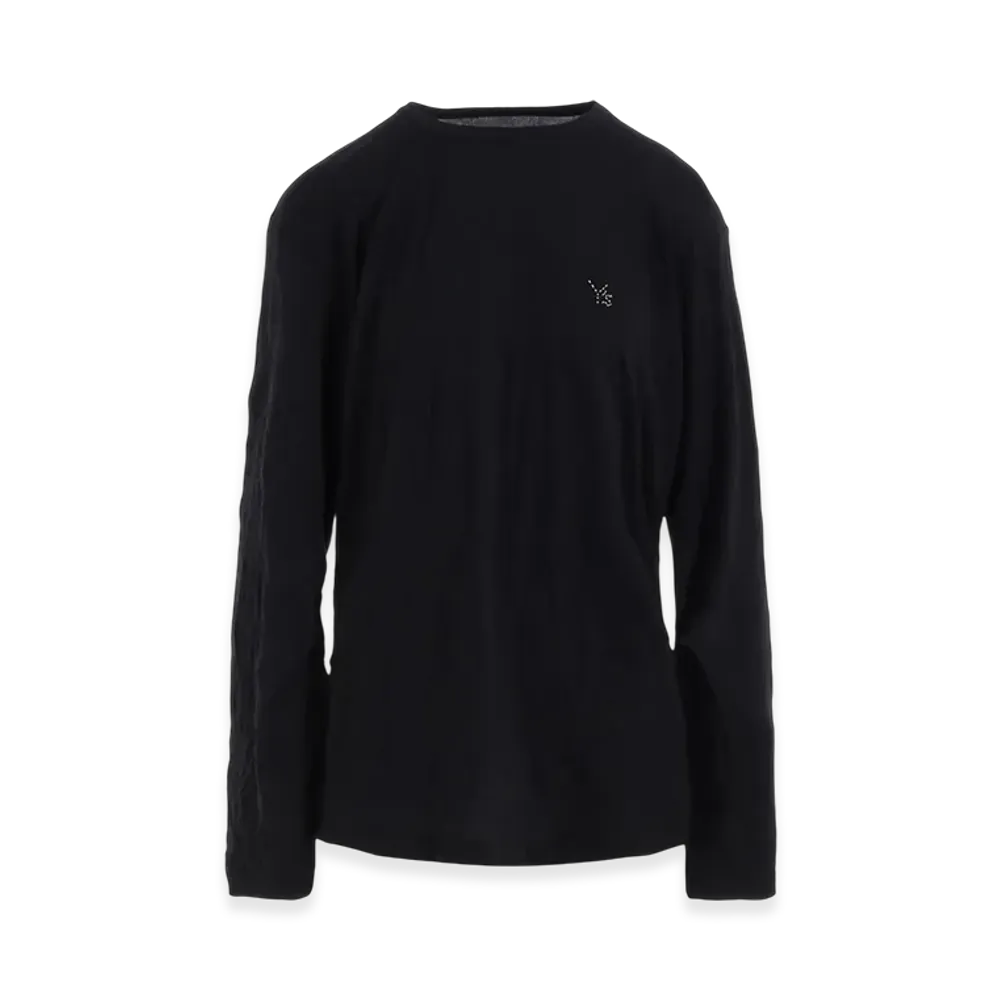 Y's Wrinkle Jersey Stitch Long Big T "Black"