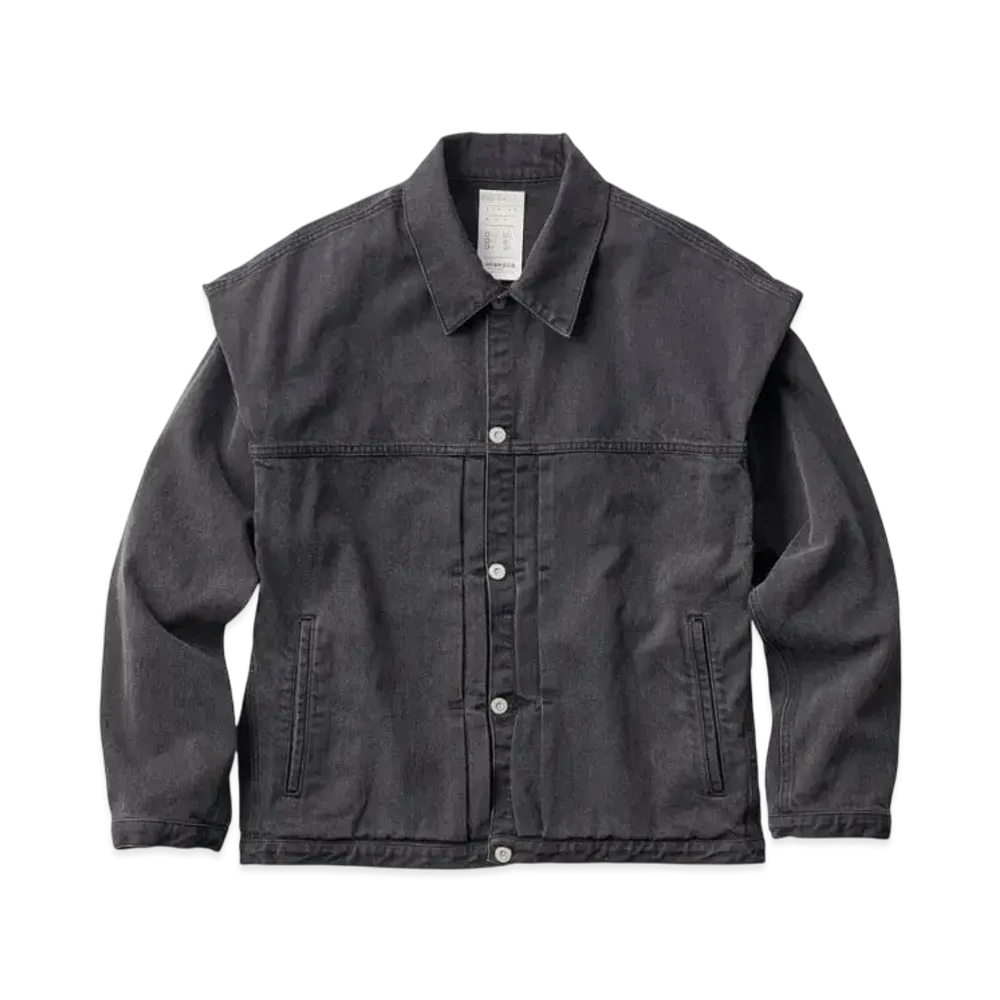 KURO Power Shoulder Denim Jacket "Black"