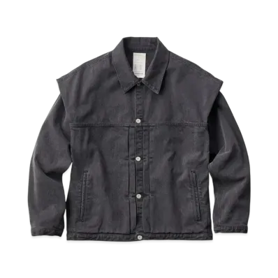 KURO Power Shoulder Denim Jacket "Black"