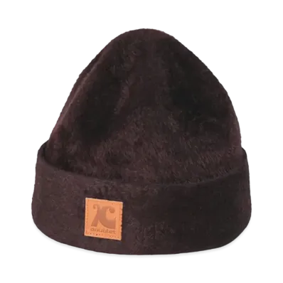 doublet x KIJIMA TAKAYUKI Leather Patch Felt Beanie "Brown"