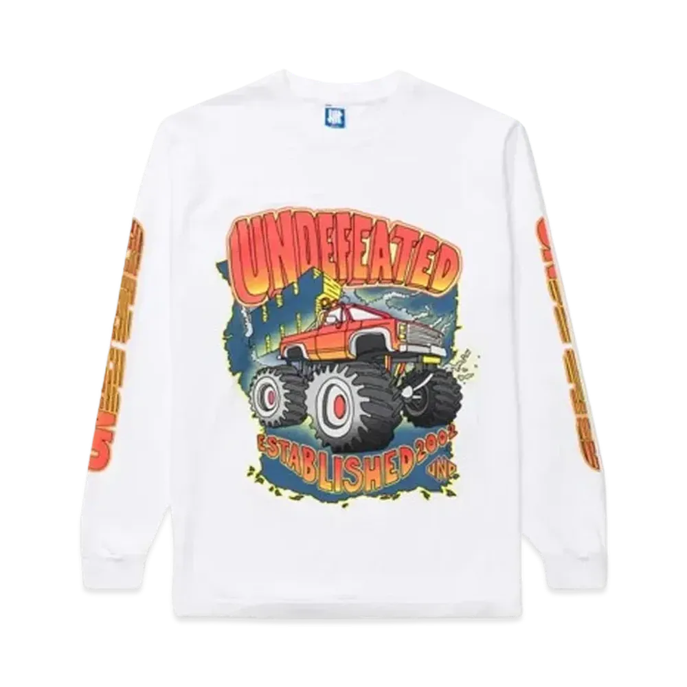 UNDEFEATED Burn Rubber L/S Tee "White"