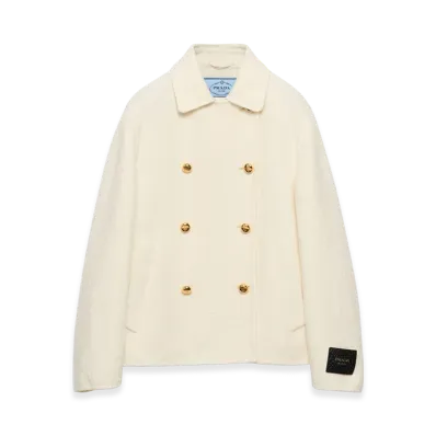 PRADA Women's Double-Breasted Twill Jacket "Ivory"