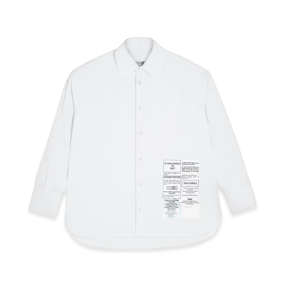 MM6 Maison Margiela Men's Newspaper Print Shirt "White"
