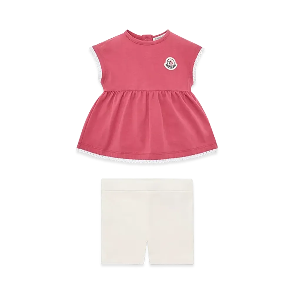 MONCLER Kids Dress And Shorts "Pink/White"