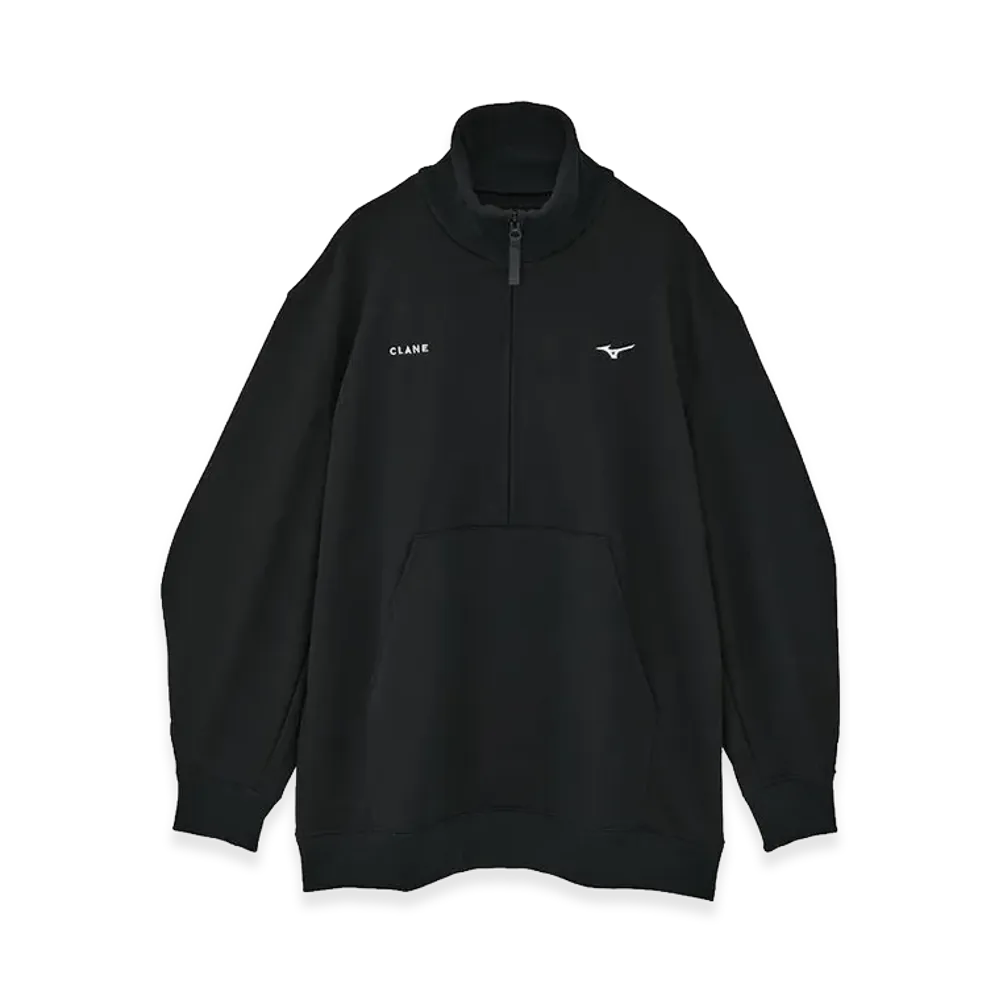 CLANE x Mizuno Polyspan Half Zip Sweatshirt "Black"