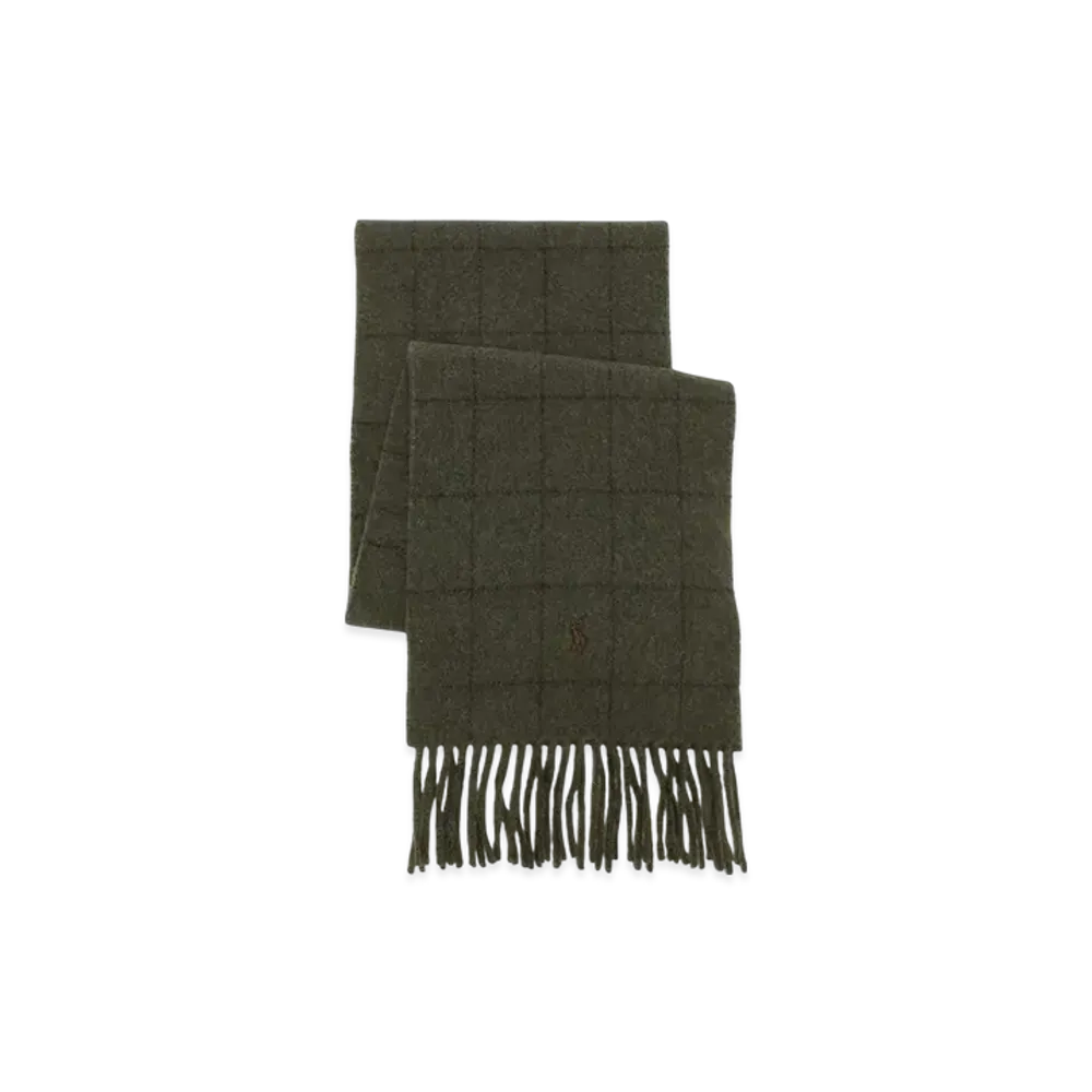 Polo Ralph Lauren Reversible Wibdowpane Scarf "Beige"