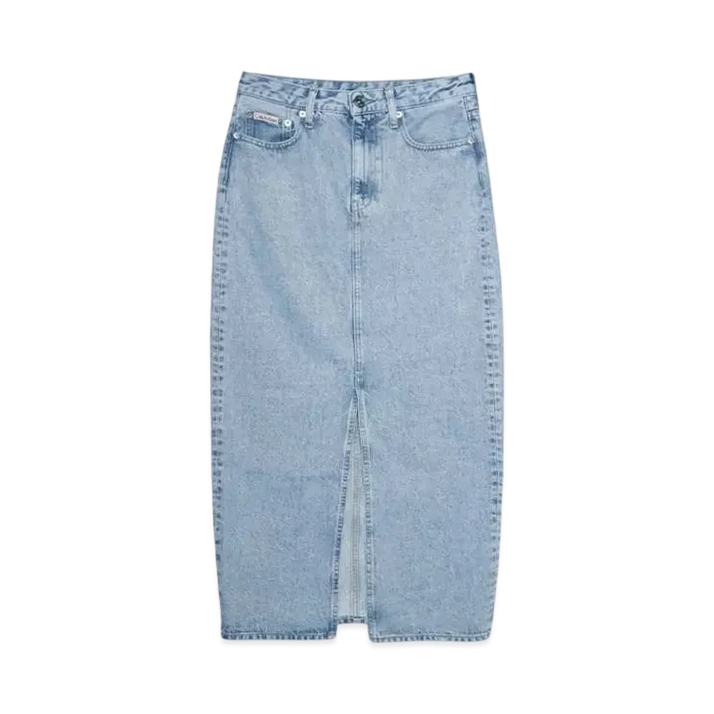 Calvin Klein Jeans MAXI DENIM SKIRT "STONE LIGHT BLUE"