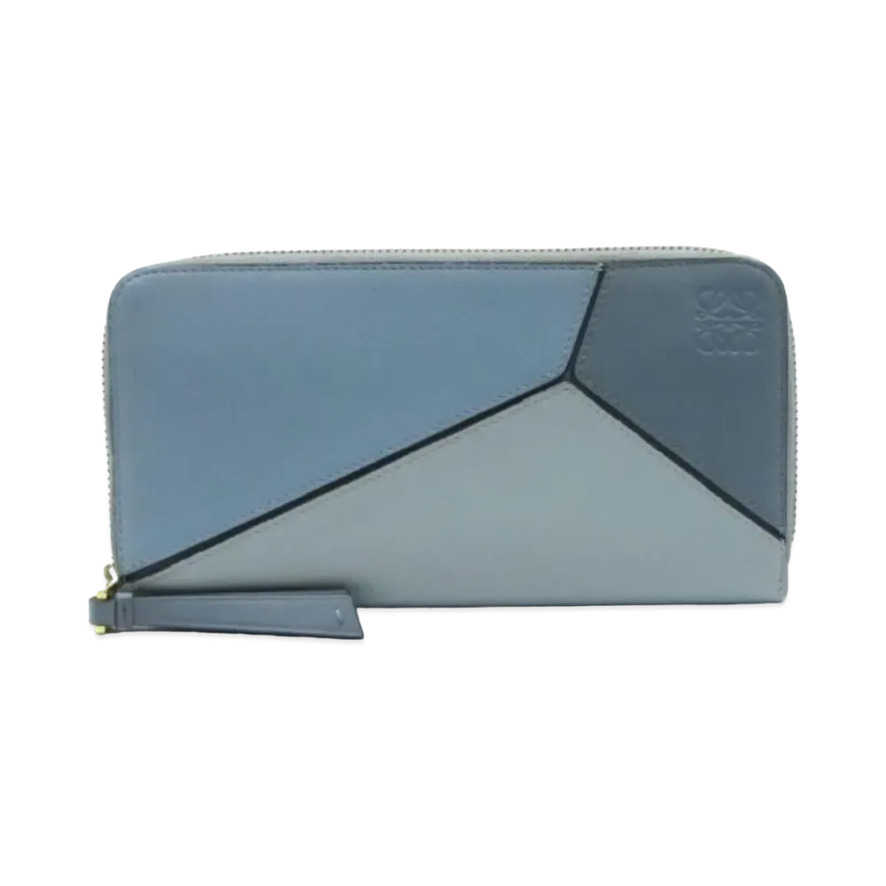 LOEWE Puzzle Zip Around Wallet "Blue"