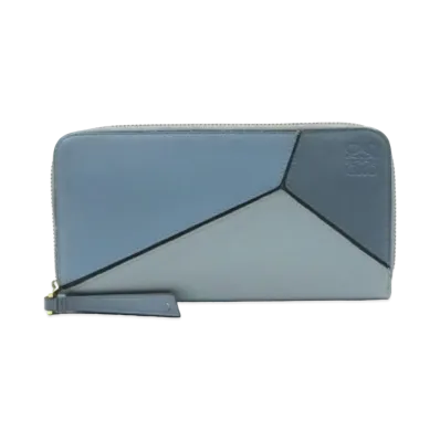 LOEWE Puzzle Zip Around Wallet "Blue"