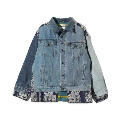 Needles x MIYAGIHIDETAKA Jean Jacket + Flannel - Covered Reversible Jacket "Type 4"