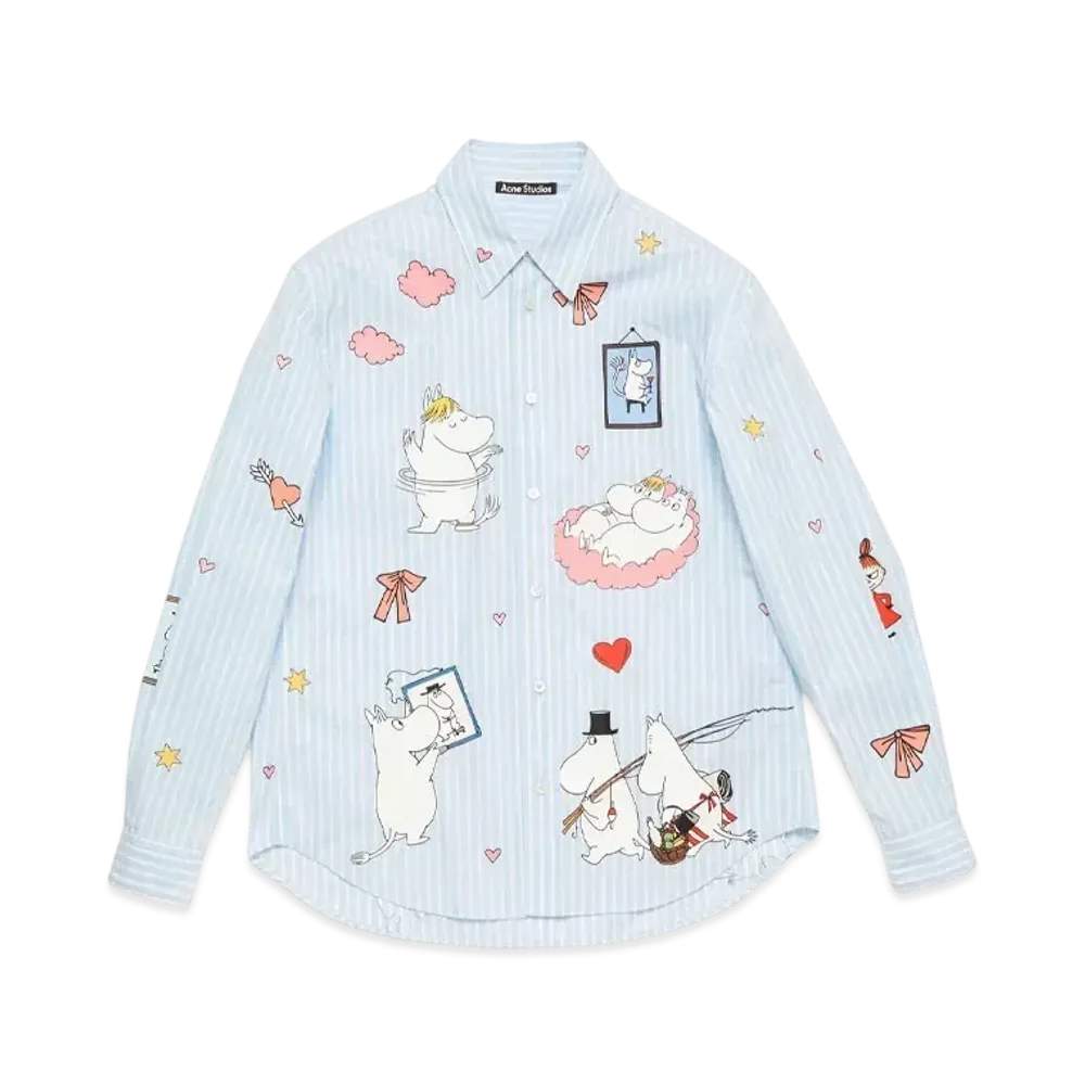 Acne Studios x Moomin Button-Up Shirt "Blue/White"