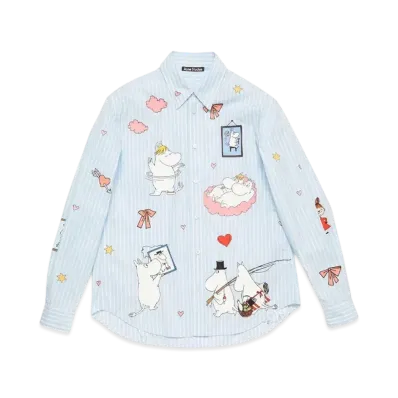 Acne Studios x Moomin Button-Up Shirt "Blue/White"