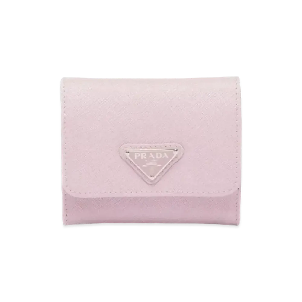 PRADA Saffiano Triangle Wallet "Pink"