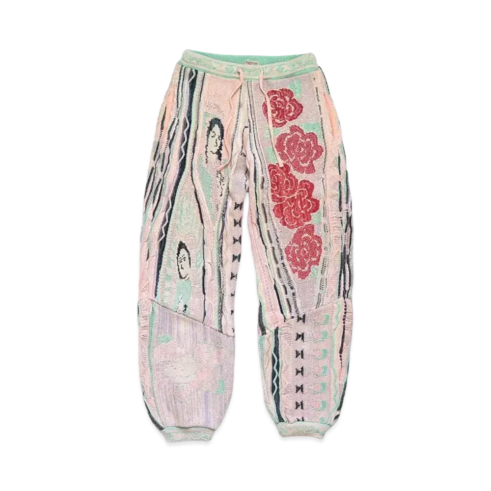 KAPITAL 7G KNIT VIRGIN MARIA GORDY SWEATSHIRT PANTS "Light Pink"