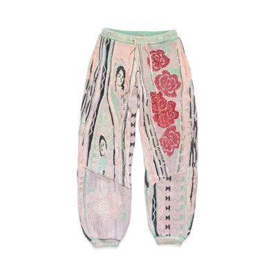 KAPITAL 7G KNIT VIRGIN MARIA GORDY SWEATSHIRT PANTS "Light Pink"
