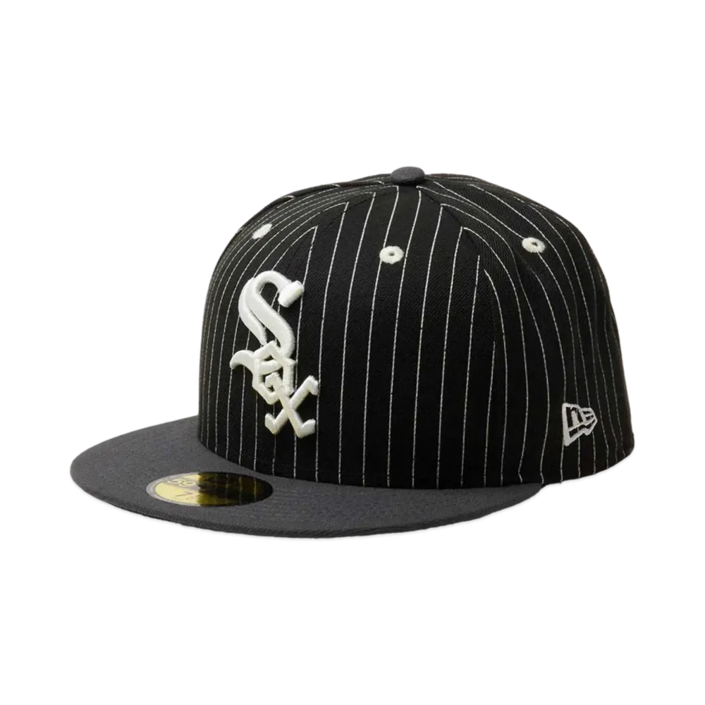 NEW ERA 59Fifty Pinstripe Chicago White Sox Dark Graphite Visor "Black"