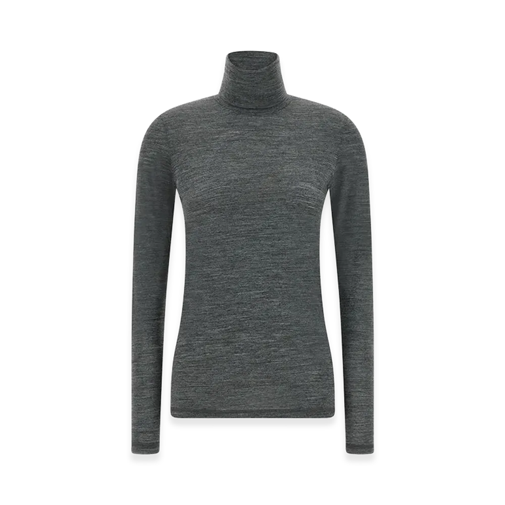 Jil Sander Women's High Neck Long Sleeve T-Shirt "Gray"