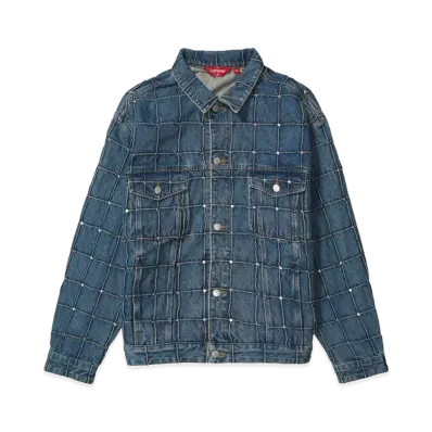 Supreme Studded Seam Denim Trucker Jacket "Blue"