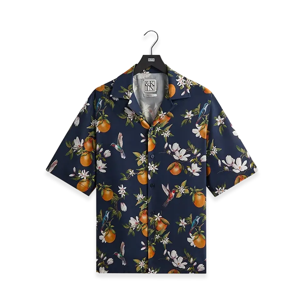 Kith &Kin Citrus Garden Thompson Camp Collar Shirt "Nocturnal"