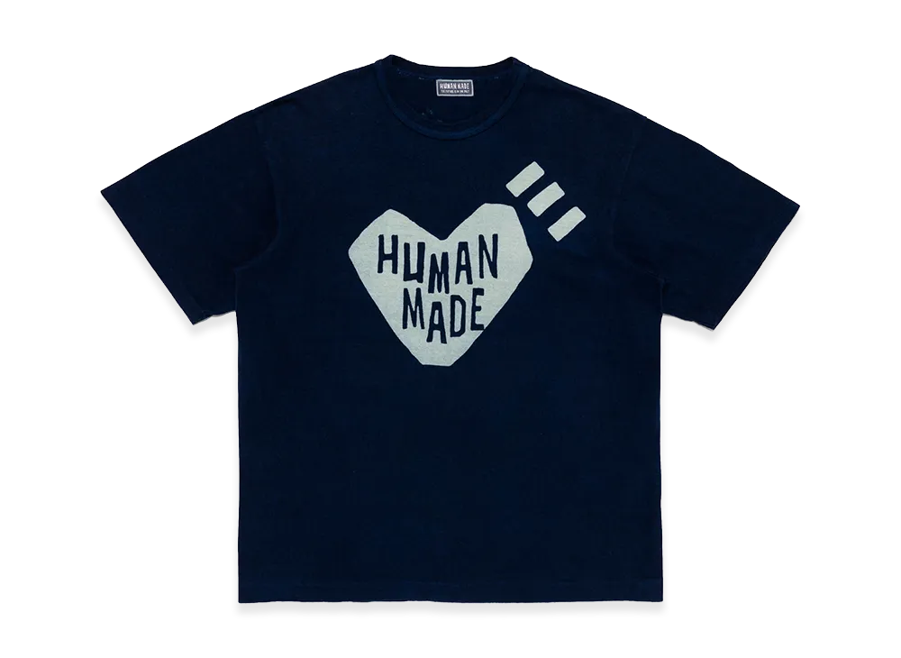 HUMAN MADE Ningensei Aizome Heart T-Shirt "Indigo"
