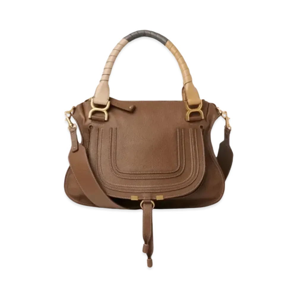 Chloe Marcie Double Carry Bag "Palm Brown"