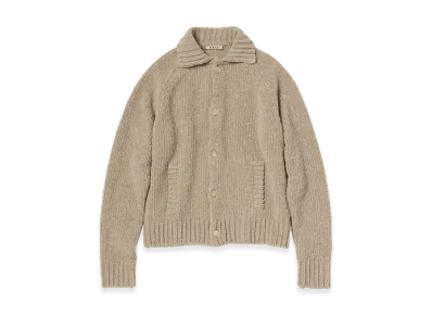 AURALEE Women's Cashmere Chenille Knit Cardigan "Beige"