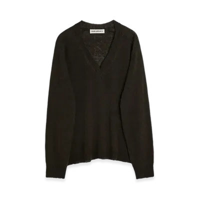 OUR LEGACY Rue V-Neck "Nori Green Cyclone Linen"