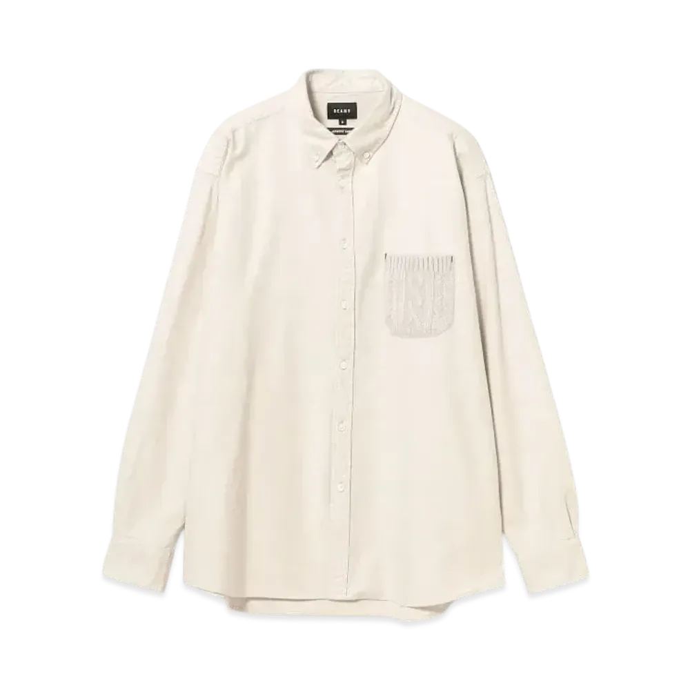 BEAMS Knit Pocket Mini Button Down Shirt "OffWhite"