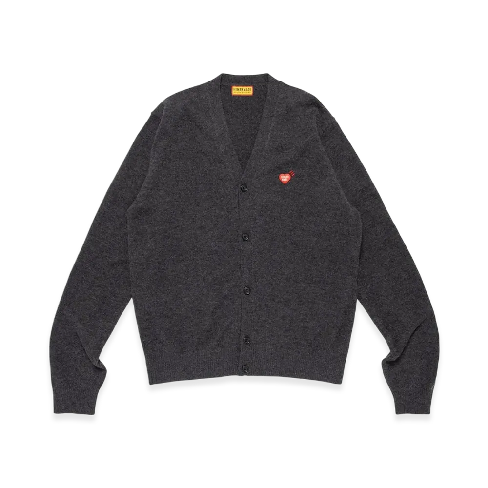 HUMAN MADE Heart Badge Knit Cardigan "Gray"