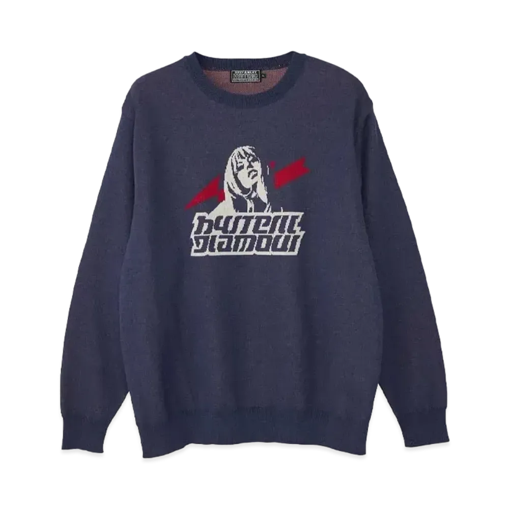 HYSTERIC GLAMOUR AREA HG Jacquart Sweater "Blue"