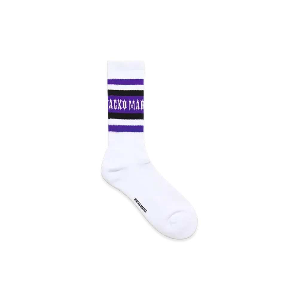 WACKO MARIA Sports Socks "White/Purple"