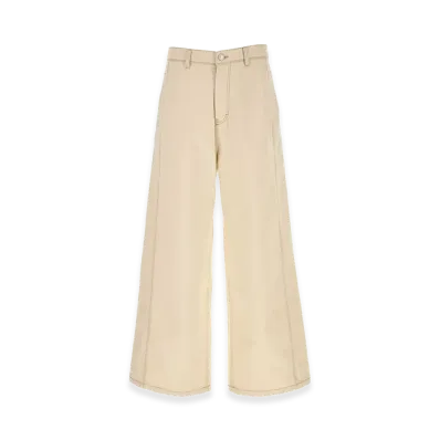 AMI PARIS Denim Wide-Leg Jeans "White"