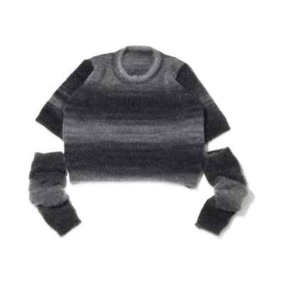 atmos pink Arm Warmer Tsuki Gradient Knit Tops "Black"