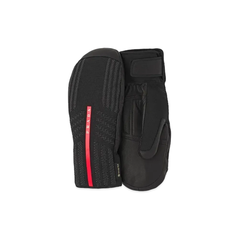 PRADA Gore-Tex x Leather x Knit Ski Mitten "Black"